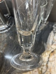 MCM Crystal Pilsner Glasses (4) Wheat Pattern Glasses Etched Beer, Wine, Mint