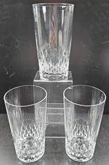 (3) JG Durand Cristal D’Arques Juan Coca Cola Highball Set Crystal Clear Tumbler