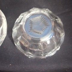 Vintage 4 Clear Glass Berry/Dessert Bowls With Scalloped Rim 4.25″ EUC