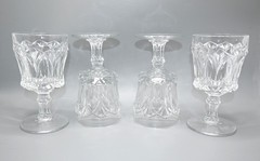 Vintage Red Cliff Clear «Heirloom» Glass Water Goblet Glasses Set Of 4