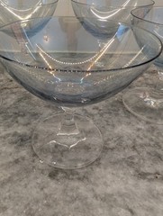 Vintage Blue/Gray Iridescent Sherbets Sorbet Glasses Set of 4