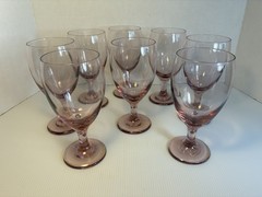 Vintage Libbey Premier Pink Plum 16 oz. Iced Tea / Water Glasses – Set of 8 Wine