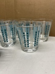 SET OF 8 MCM BLUE & GREY GLASSES 3” EXCELLENT ANCHOR?? ATOMIC ??