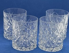 4 inch Heavy Cut Crystal Style Whiskey Glass Double Old Fashioned USA
