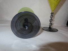 Art Deco Blown Glass Swirl Twist Stem Cocktail Cordial Bimini Vienna Werkstatte