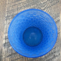 VTG Three blue hobnail juice tumblers 3.5 inches look in description note