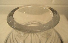 MOSER ??? HEAVY CLEAR CRYSTAL RIBBED DESIGN TUMBLE UP BEDSIDE CRAFTE