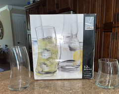 12 Pc Set LIBBEY Curved Glasses Bravura Swerve NEW OPEN BOX (6) 4″ & (6) 6 3/8″