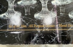 Vintage Valencia Set Of 6 Wine Glasses, Hand Decorated 24K Gold Rim 10 Oz