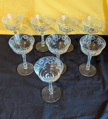 Libbey Rock Sharpe HALIFAX Etched Crystal Stemware Champagne/Cocktail Glasses