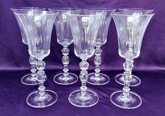 Mikasa Crystal Venetian Classic Water Goblets 8-3/4″ – Set of 7 EXCELLENT