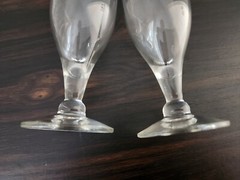 4 Footed Stemmed 4 oz Water Juice Wine Glasses Clear Smooth 2 styles