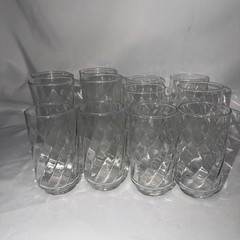 Lot Of 11 Vintage Libbey Optic Swirl Clear Glasses – Tumblers 3 Sizes