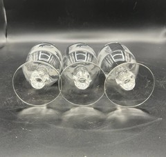 Libbey Water Goblets Silver Leaf Foliage Set Of Three Vintage