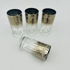 VTG 1960s VITREON QUEEN’S LUSTER Dorothy Thorpe Style Silver Fade Grape Glasses