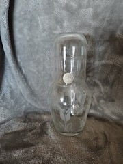 VTG CRYSTAL CLEAR TULIP CARAFE FROSTED CRYSTAL BARWARE TUMBLER SERVER PITCHER 7″