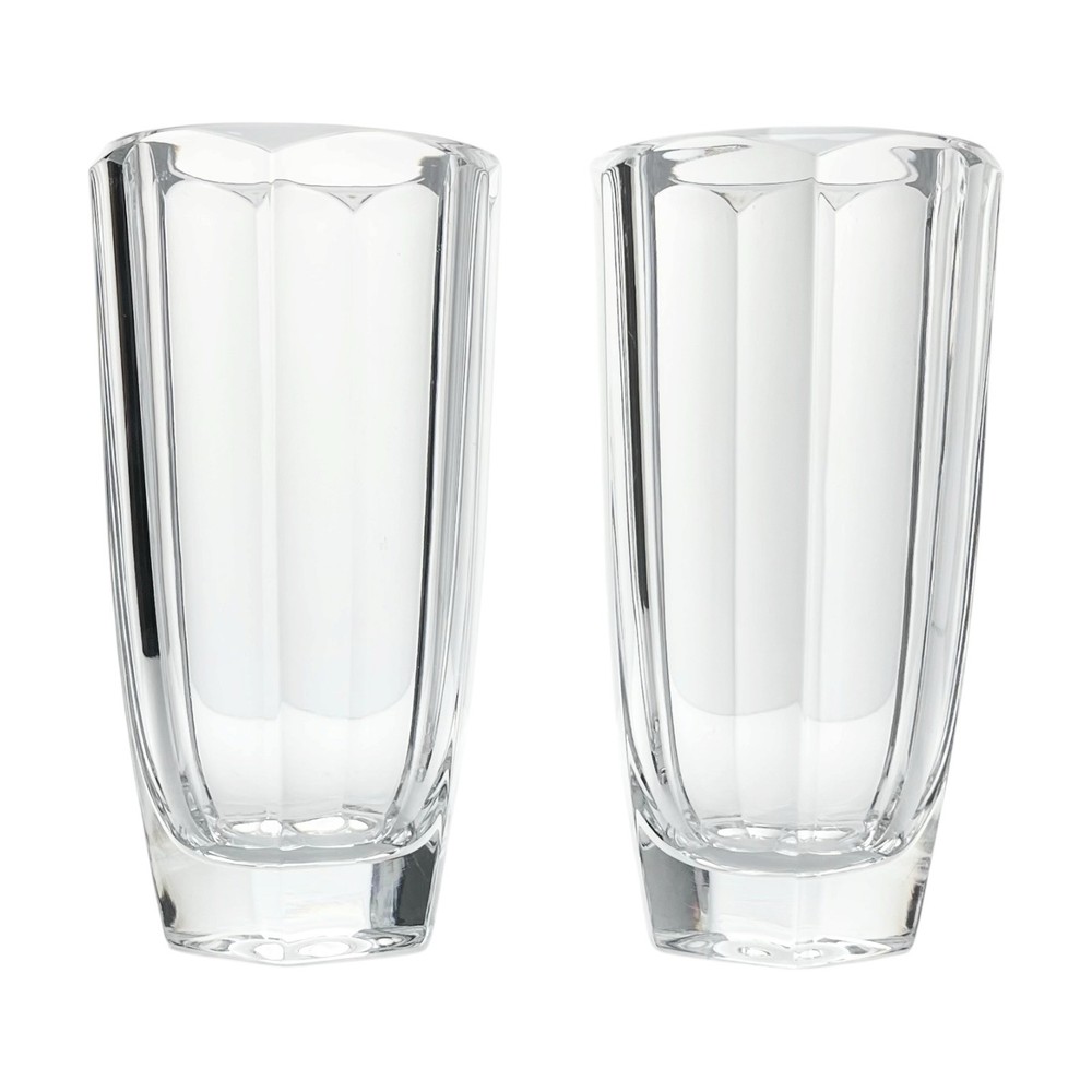 Ralph Lauren “Lumiere” Pair of Crystal Highball Tumbler Glasses 6” 14oz Signed
