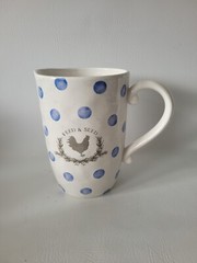 Susan WInget Feed & Seed Polka Dot Water Pitcher Urban Farmhouse Blue 8.5″x6″