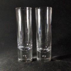 KOSTA BODA PIPPI FLAT TUMBLERS, Blown Crystal, 7 5/8″, 11 oz, SWEDEN, 2PCS