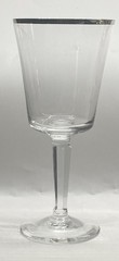 2 Lenox Solitaire Platinum Trim Barclay Clear Crystal Wine Glasses Pair 6 1/2″