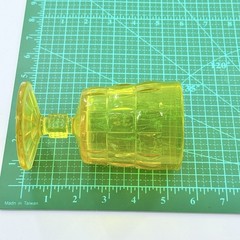 Vintage 1960s Viking Glass 4 Glasses & Bowl Yellow Cadmium UV Basket Weave