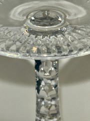 2 Vintage Nachtmann Bamberg Blue Cut to Clear Champagne Flutes Heavy 9”