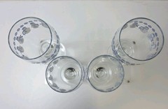 Set of 4 Libbey Snowman Holiday 16 oz 7” Glass Blue Winter Goblets