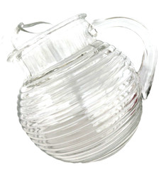 Vintage Anchor Hocking Sm Manhattan Ribbed Clear Depression Glass Pitcher