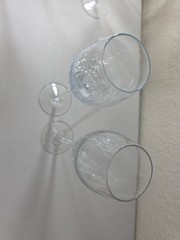 Set Of 2 Pier 1 Reflections Clear Crackle Glass Champagne Wine Flutes 9 7/8”