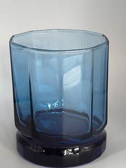 2 Vtg Anchor Hocking Essex Cobalt Blue Double Old Fashioned Rocks Glasses 9oz EC