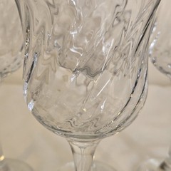 6 CRYSTAL CLEAR INDUSTRIES REGENT GOLD OPTIC GLASS WINE WATER GLASSES HOLIDAY