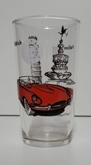 VTG Anchor Hocking Glass Tumbler Car British Jaguar Coventry Italian Fiat