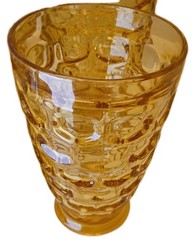 Set Of 4 Amber Juice Glasses 5 Inch no Brand Honey Gold Thick Juice Cocktail