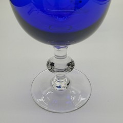 2 Vintage Wine Stemmed Cobalt Blue and Clear Glasses