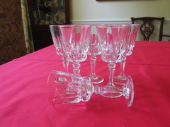 Set of 6 Cristal D’Arques France CHANTELLE Cut Crystal Cordial Glasses 4 3/8″