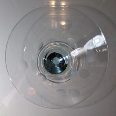 WATERFORD Marquis POLKA DOT AQUA MARTINI GLASS, Cut & Blown Crystal, 7 5/8″