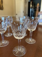 Set of 5 Waterford LISMORE 5 7/8′» Wine Claret Liquor Glasses – Excellent