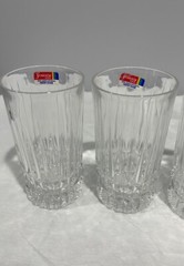 Fostoria Heritage Lead Crystal tall tumbler glasses set of 4 vintage Barware