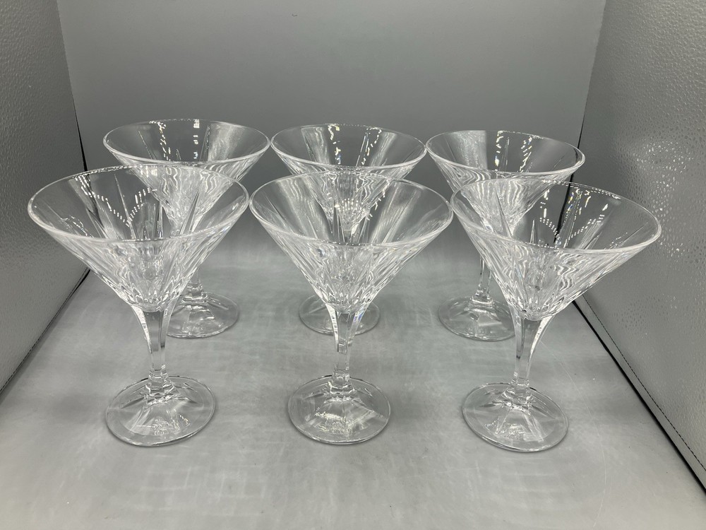 Shannon by Godinger INGRID Crystal Martini Glasses Goblets Set of 6
