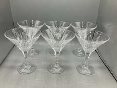 Shannon by Godinger INGRID Crystal Martini Glasses Goblets Set of 6