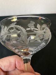 EXC Set of 6 Antique Central Glass Works THISTLE 4 5/8 “ Tall Champagne Cocktail
