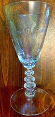 VTG Crystal Etched Set 4 Wheat Pattern Maryland Goblet Stem 3139 Cambridge Wine