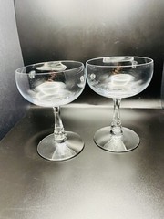 Set of 2 Fostoria FASCINATION Clear Glass Elegant Sherbet Champagne 4.75″ GL
