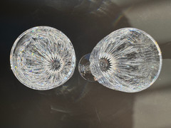 Gorgeous Pair of WATERFORD CRYSTAL Carina Fluted Champagne Glasses 8 1/2, MINT