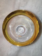 VTG Circleware Turkey Pasabahce Clear W/Gold Trim Replacement Wine/Goblet Glass