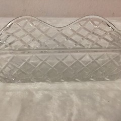 Clear Glass Basket Weave Pattern Bowl Basket Ruffle Edge – Ships Fast