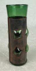 Felipe Derflingher Caged Imprisoned Green Drinking Glass 7-3/8 in Tall MCM