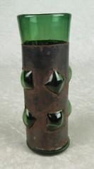 Felipe Derflingher Caged Imprisoned Green Drinking Glass 7-3/8 in Tall MCM