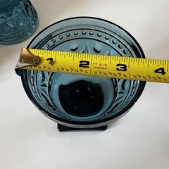 Indiana Glass Vintage Aqua Blue Park Lane Colony Footed Sherbet Glasses 4.4″ MCM