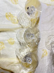 Set of 6 Fostoria Navarre Crystal 5 3/8″ Floral Etched Footed Water Tumblers